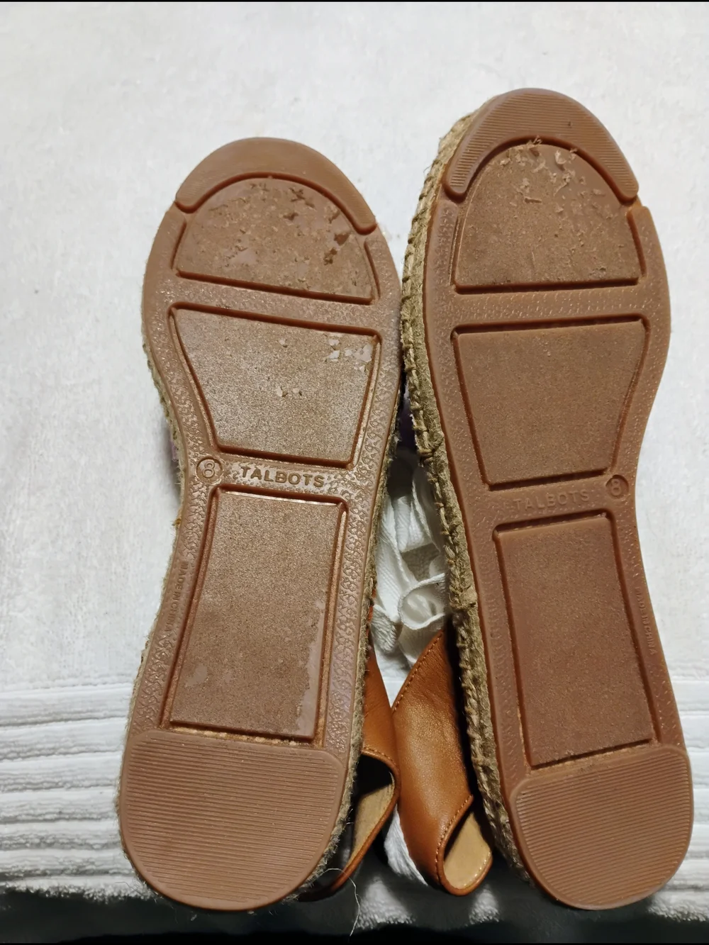 Talbots Lavender Striped Espadrille Sandals with White Ankle Tie Size 8 - Picture 5 of 13